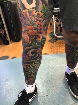  Asian leg sleeve tattoo 